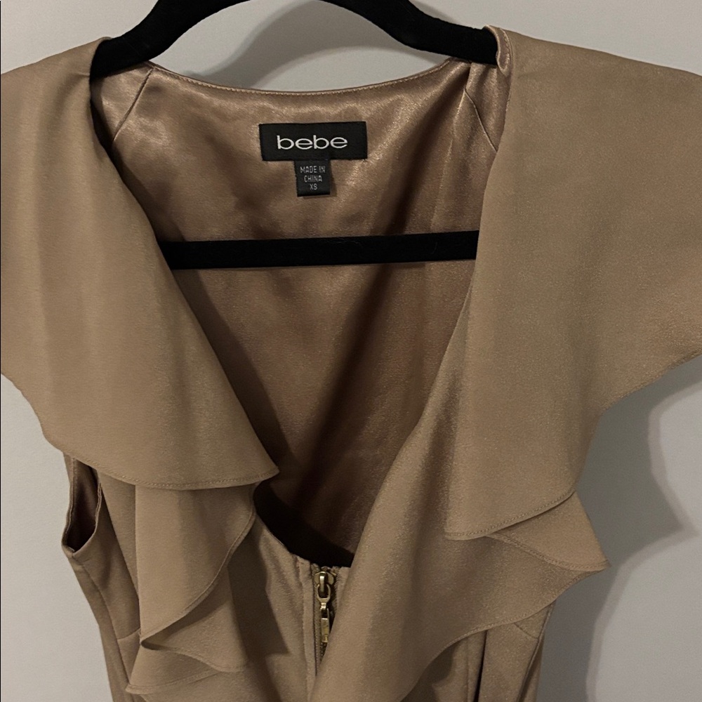 Bebe Beige Ruffle Mini Dress - Picture 4 of 4
